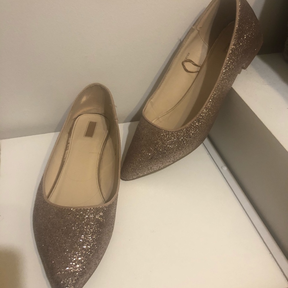 Glitter blush flats